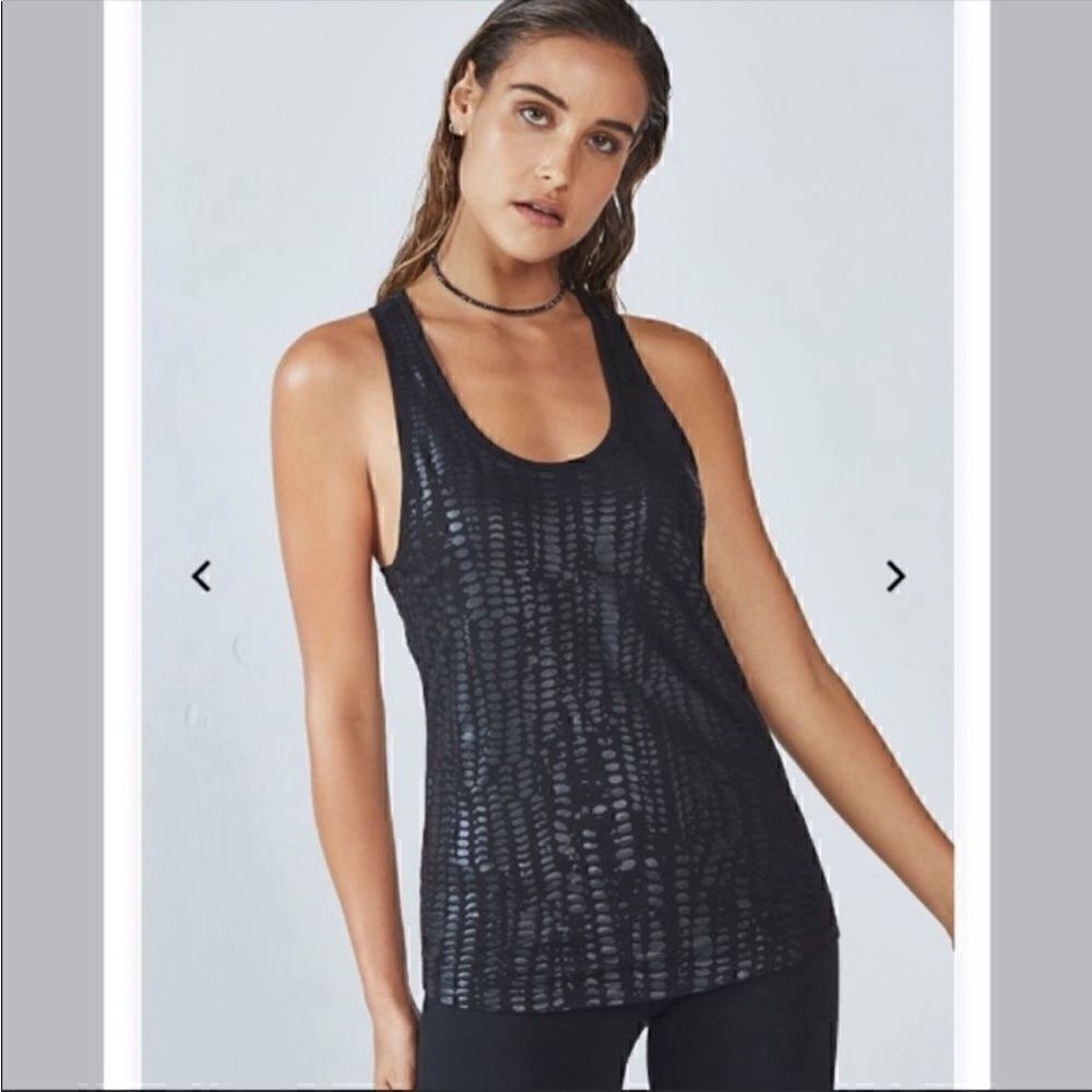 Fabletics Black Animal Foil Print Tank Top